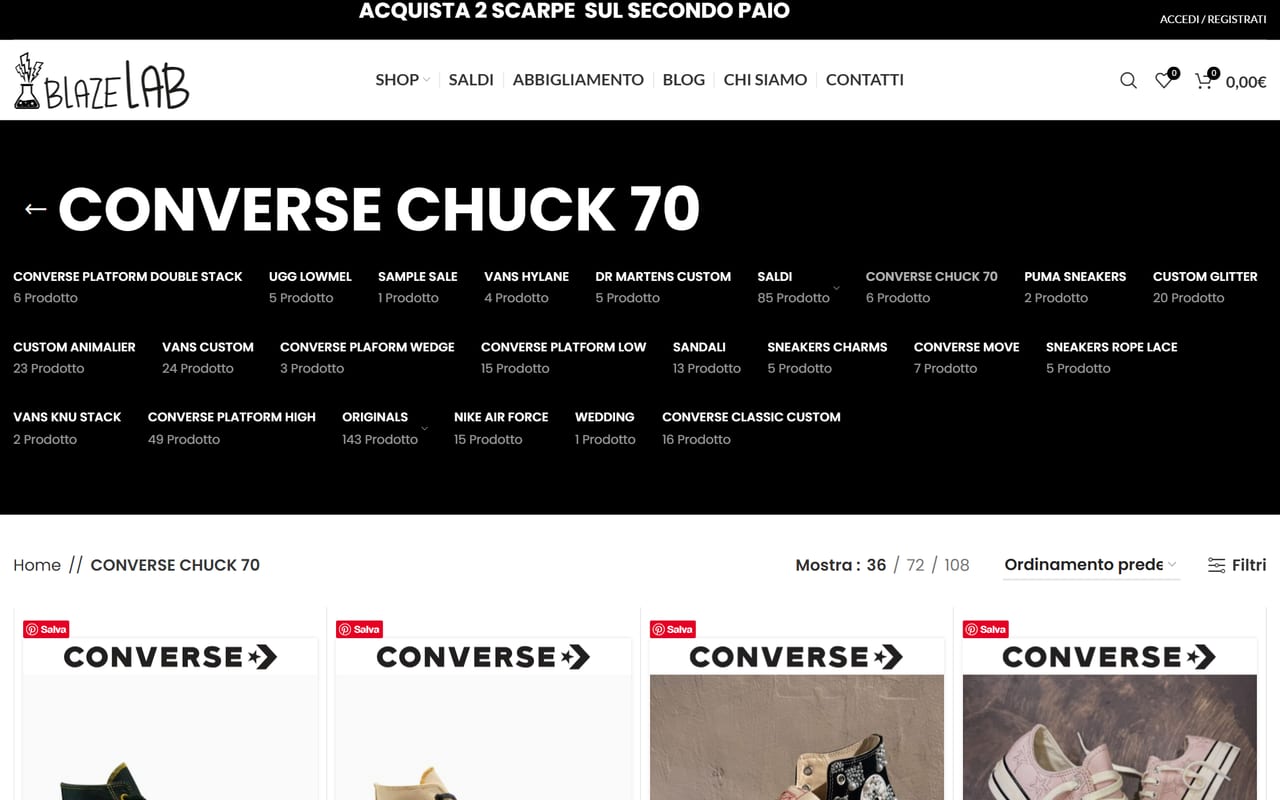 Blazelab — Catalogo del sito