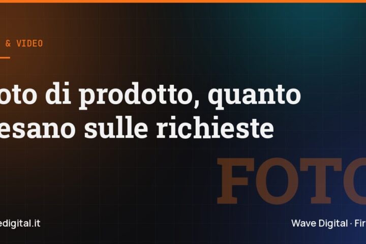 Copertina dell'articolo su quanto pesano le foto di prodotto sulle richieste, blog di Wave Digital