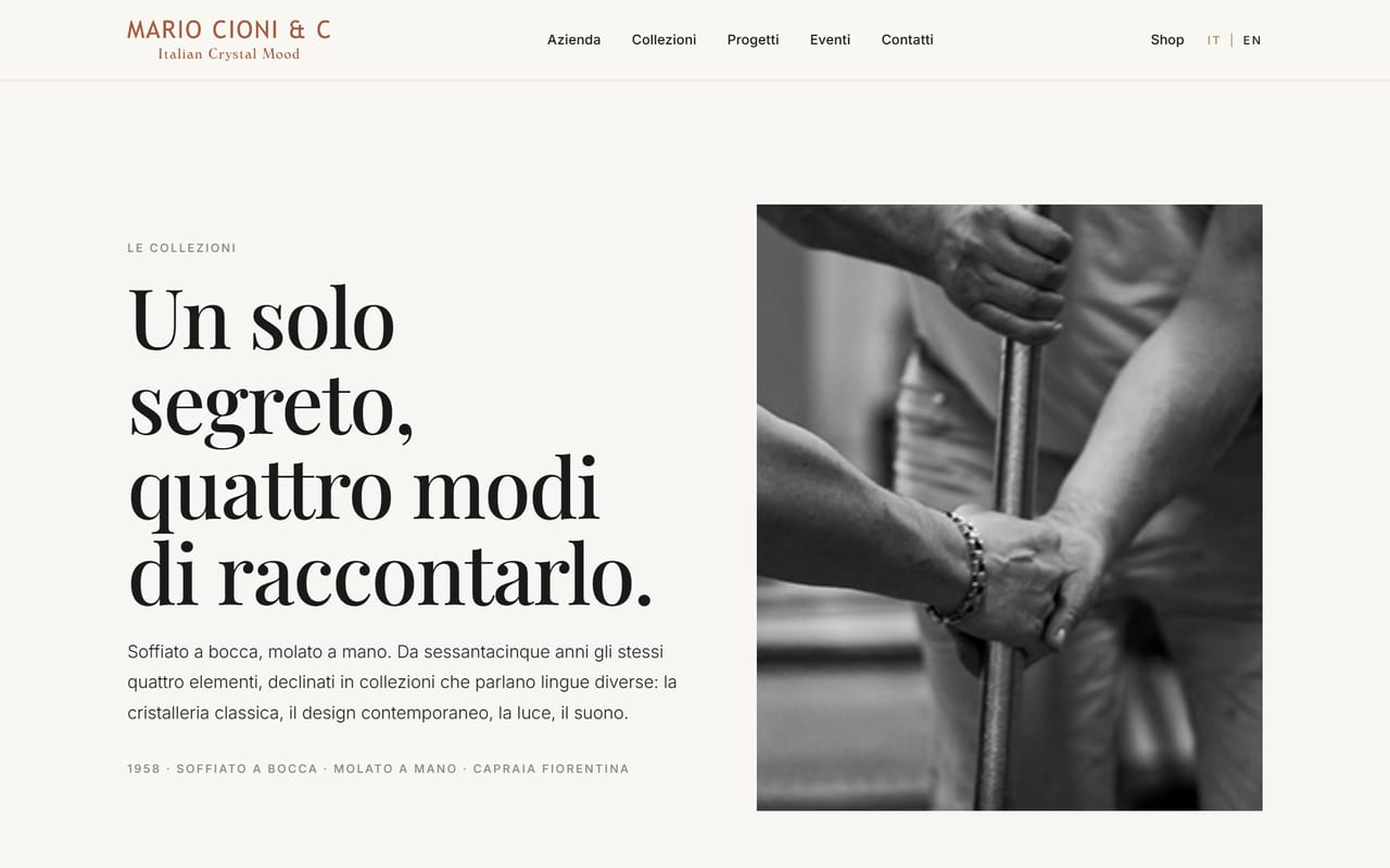 Mario Cioni & C. — Collezioni del sito