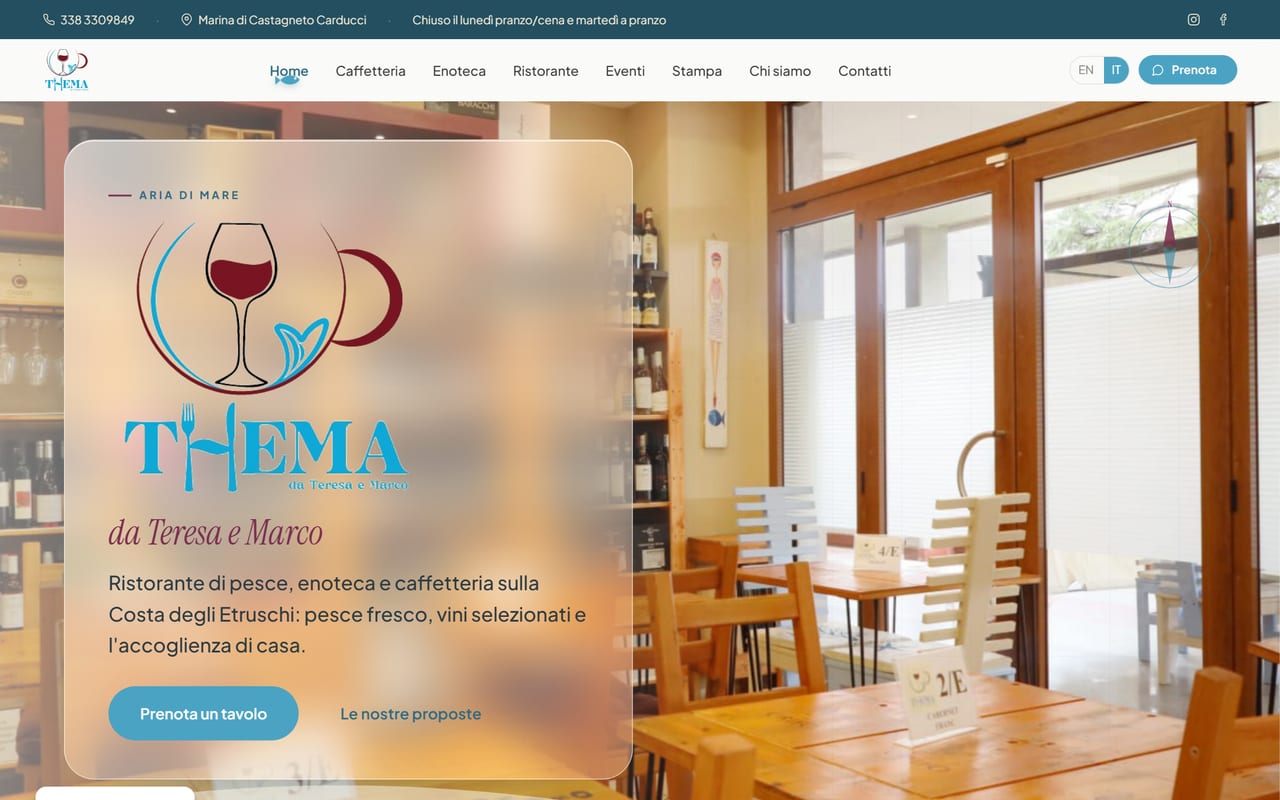 Thema Ristorante — Home del sito